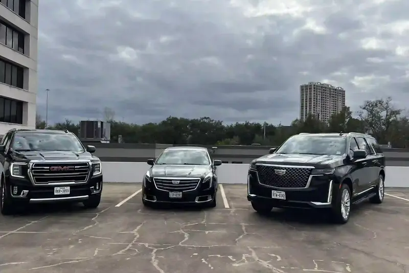 A number of luxury black cars owned by Lavish Ride